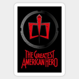 THE GREATEST AMERICAN HERO - Black Shield & Caption Sticker